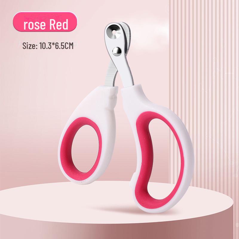 Кусачки для ногтей домашних животных с защитой от крови — точная и прочная конструкция для кошек и собак, лезвие из нержавеющей стали 10*15cm розы красного