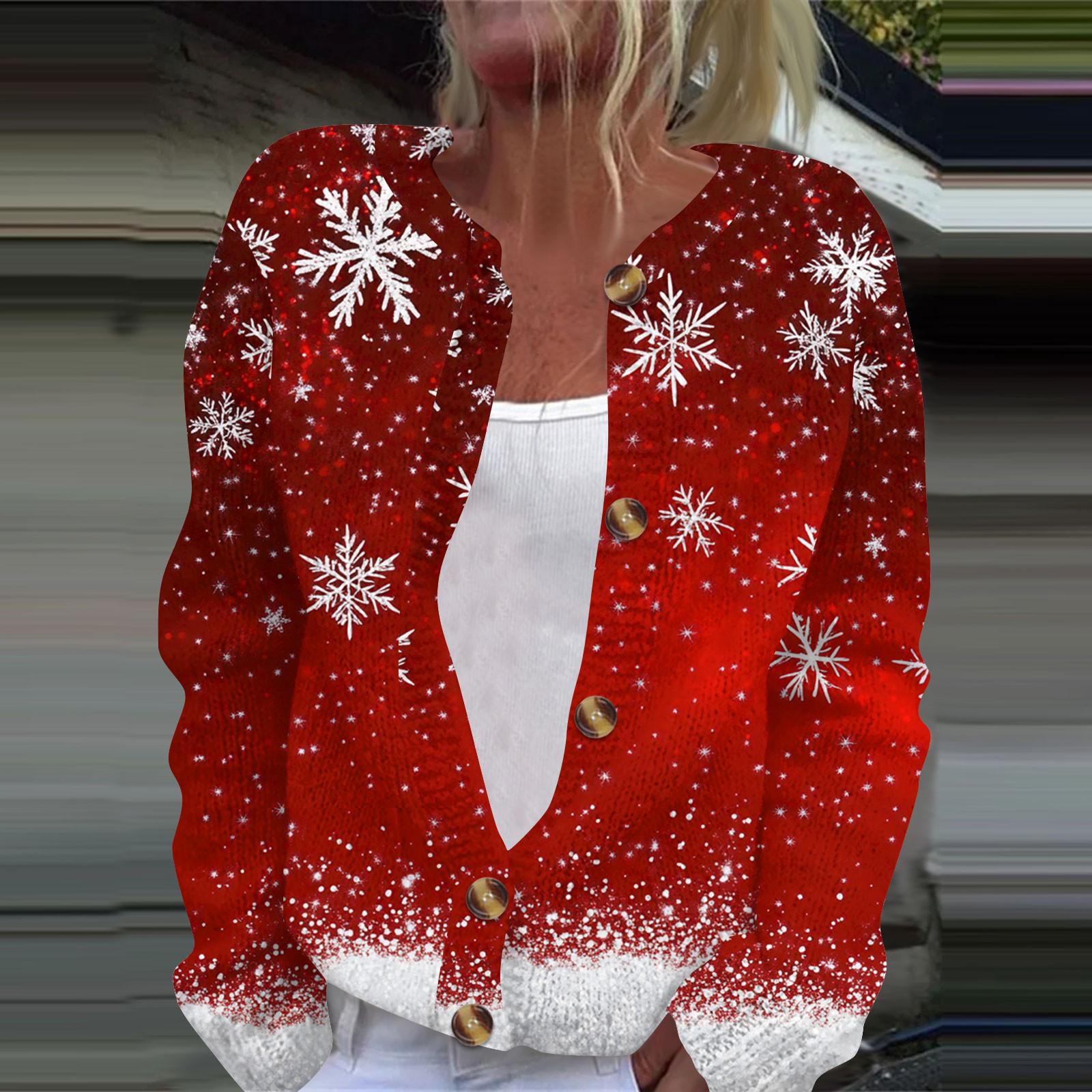 Женская мода рождественский принт длинный рукав вязаный кардиган пуховик XXXL
Женская мода рождественский принт длинный рукав вязаный кардиган пуховик XXXL