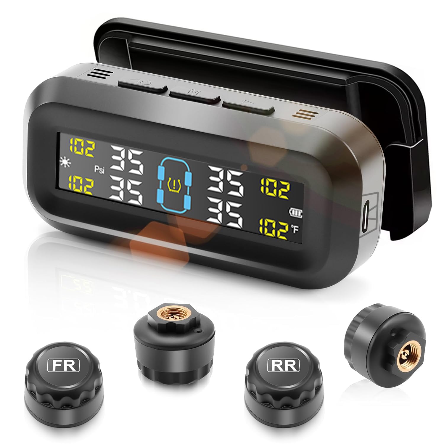 Tigwiss Tire Pressure Monitoring System (TPMS) Sensor with Detachable Bracket, Vibration Sensing, Tire Pressure and Temperature Measurement, Solar/USB
Tigwiss Tire Pressure Monitoring System (TPMS) Sensor with Detachable Bracket, Vibration Sensing, Tire Pressure and Temperature Measurement, Solar/USB