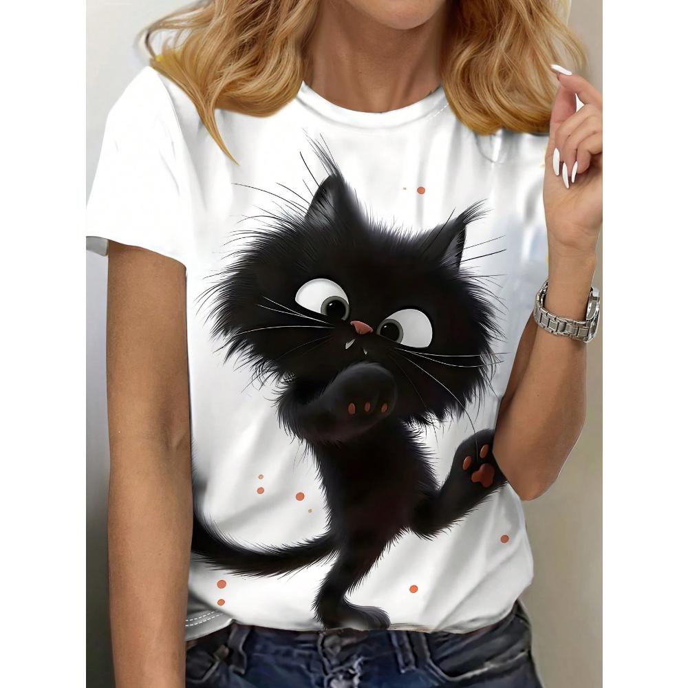 SHEIN EZwear Женская повседневная футболка с милым принтом мультяшного кота и круглым вырезом с коротким рукавом S
SHEIN EZwear Женская повседневная футболка с милым принтом мультяшного кота и круглым вырезом с коротким рукавом S