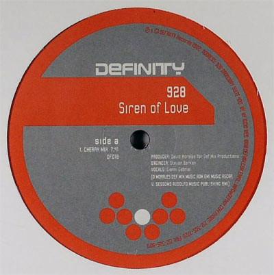 12inch Record 928 - Siren Of Love DF018 Definity Record 2002 US Dance & Electronica Used
12inch Record 928 - Siren Of Love DF018 Definity Record 2002 US Dance & Electronica Used