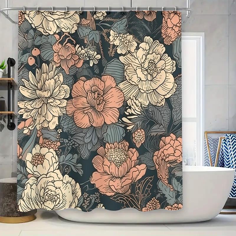 Floral Shower Curtain With Dark Background For Bathroom Decor Printed Fabric Waterproof Bath Mat Cover Various Sizes Available W60H190(CM)-1 Pcs
Floral Shower Curtain With Dark Background For Bathroom Decor Printed Fabric Waterproof Bath Mat Cover Various Sizes Available W60H190(CM)-1 Pcs