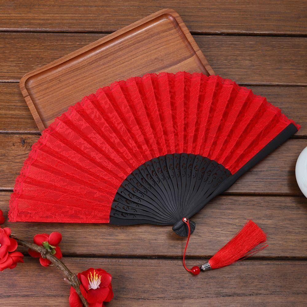 Flowers Pattern Folding Fan Fan Tassel Pendent Chinese Fan Elegant Lace Handheld Fans Women Style 2
Flowers Pattern Folding Fan Fan Tassel Pendent Chinese Fan Elegant Lace Handheld Fans Women Style 2