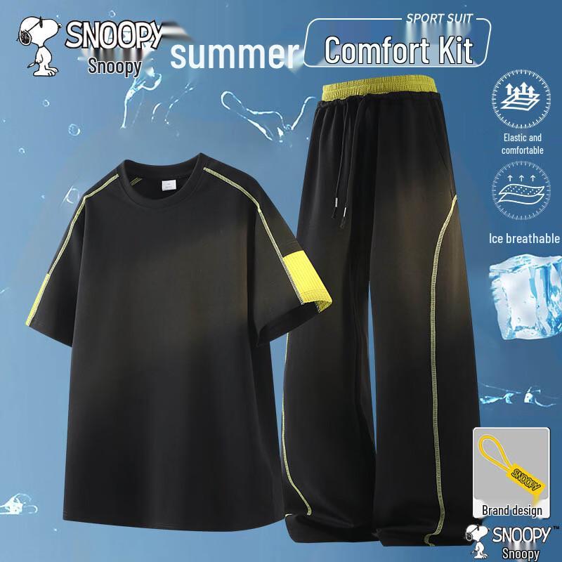 SNOOPY Men s Summer Lightweight Breathable Round Neck Top & Casual Sports Pants Two-Piece Set 2XL
SNOOPY Men s Summer Lightweight Breathable Round Neck Top & Casual Sports Pants Two-Piece Set 2XL