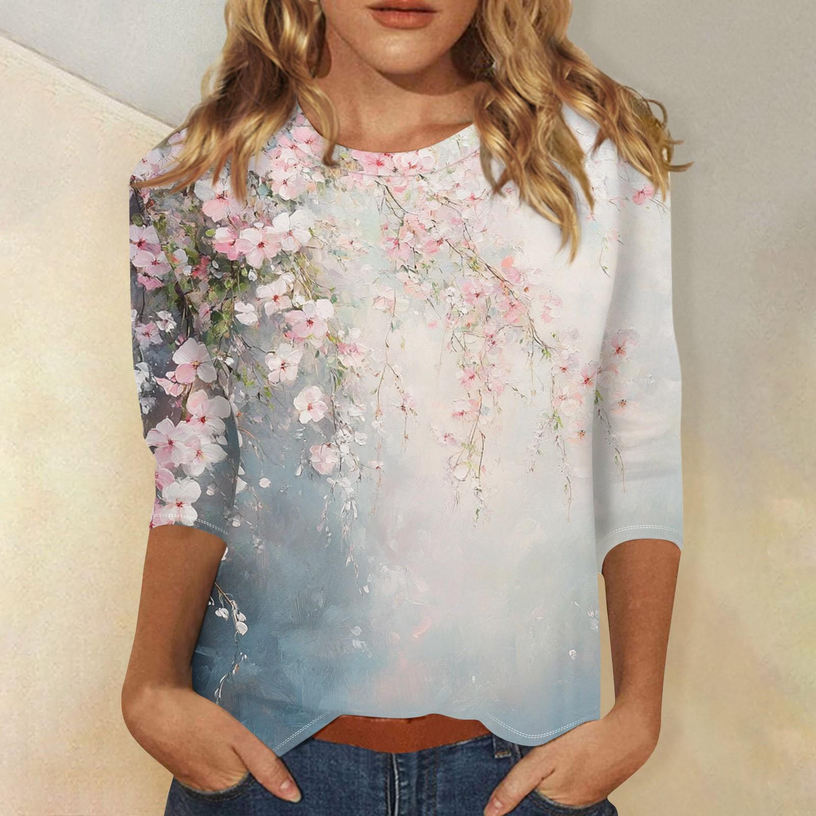 Women s Fashion Casual Three-quarter Sleeve Vintage Floral Print Round Neck Top XL білий
Women s Fashion Casual Three-quarter Sleeve Vintage Floral Print Round Neck Top XL білий