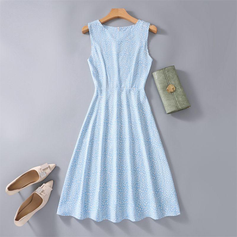 K-style Sweet Lady Summer round Neck Leopard Print Print Fashion Sky Blue Silm A- line Sleeveless Dress Dress 2407 XL
K-style Sweet Lady Summer round Neck Leopard Print Print Fashion Sky Blue Silm A- line Sleeveless Dress Dress 2407 XL