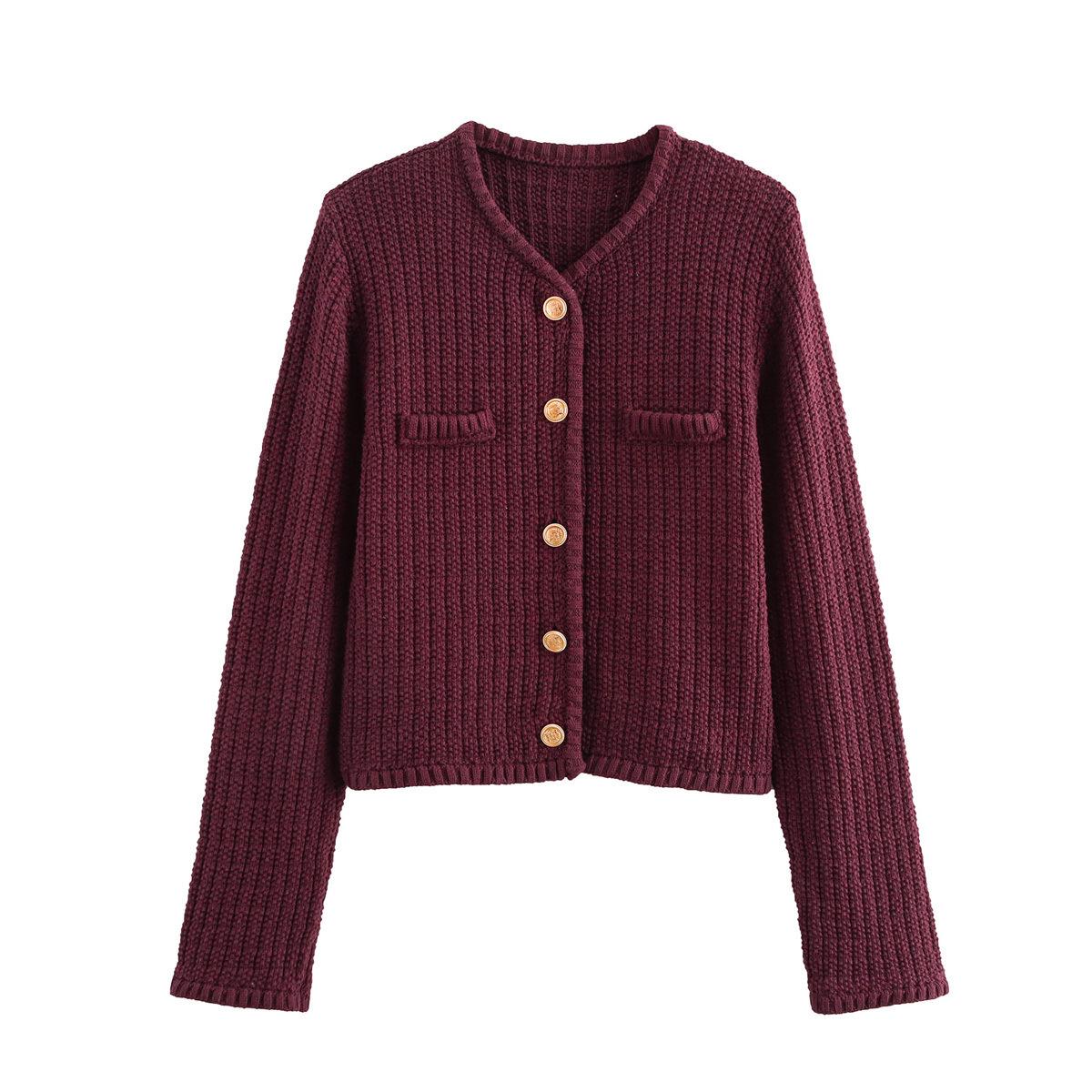 European & American Style Women s V-Neck Textured Knitted Long-Sleeve Cardigan Small вина червоного кольору
European & American Style Women s V-Neck Textured Knitted Long-Sleeve Cardigan Small вина червоного кольору