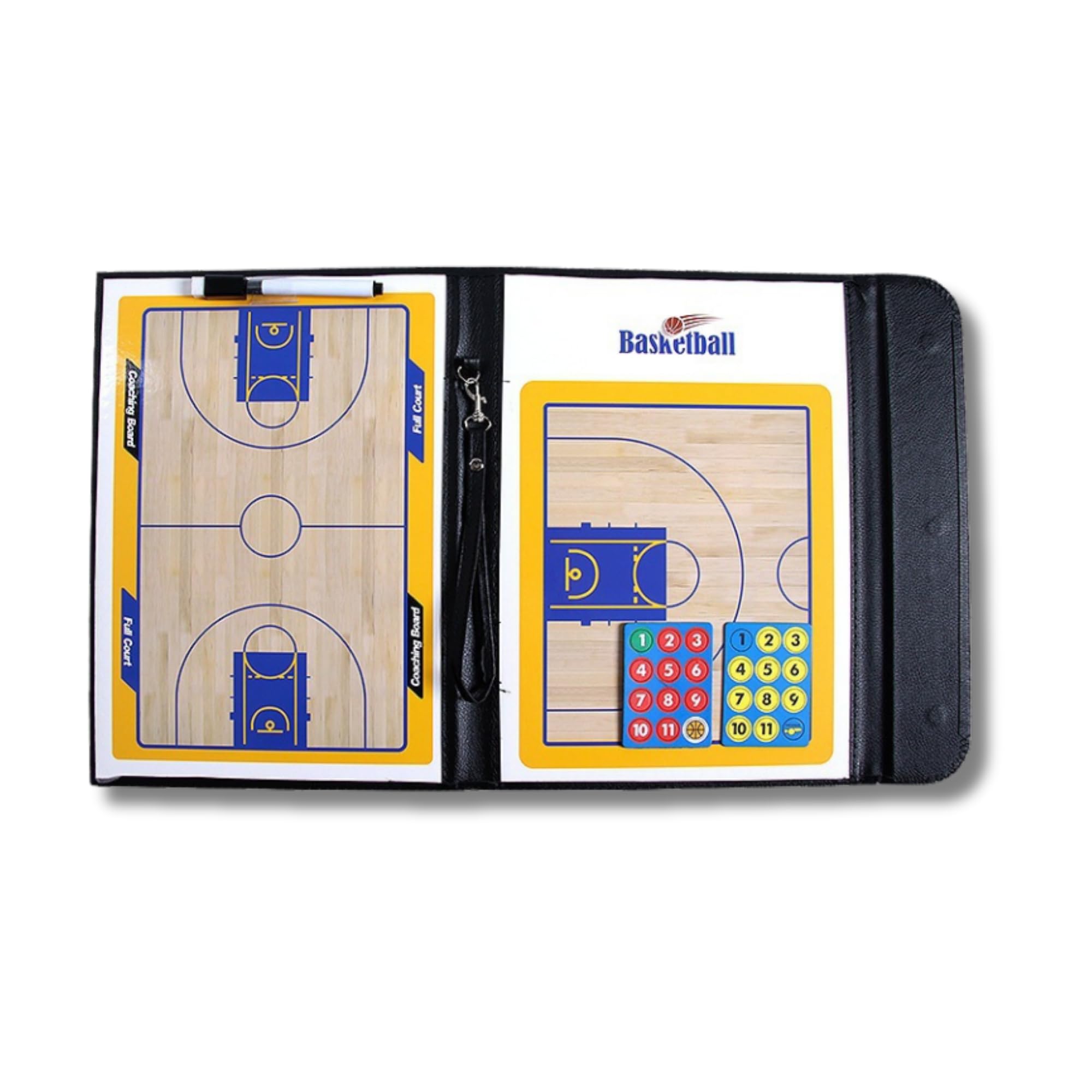 Баскетбольная тактическая доска NASSIA с белой доской для тренеров, портативная, включает ручку, ластик и фишки
Баскетбольная тактическая доска NASSIA с белой доской для тренеров, портативная, включает ручку, ластик и фишки