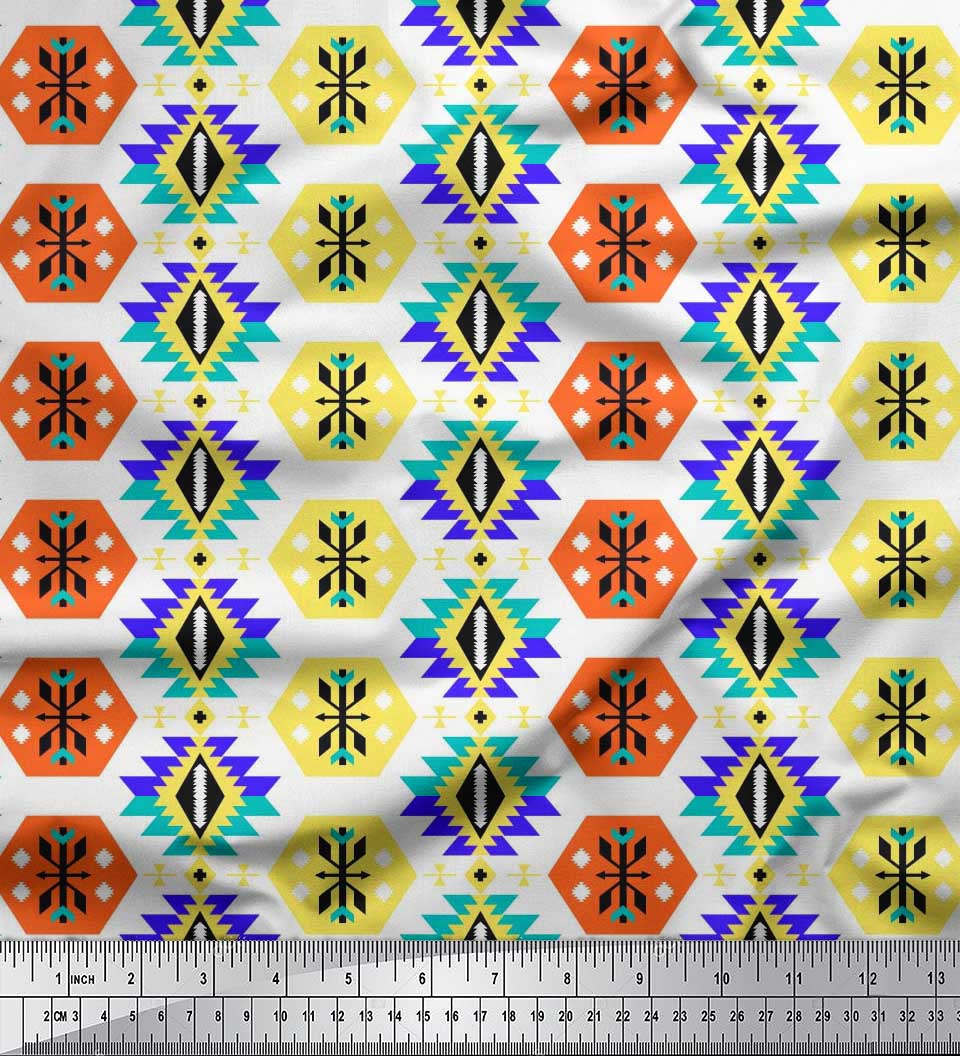 Soimoi Японська креп-атласна тканина Племінні південно-західні принти на метри 42 дюйми 42 Inch Wide - Poly Crepe білий
Soimoi Японська креп-атласна тканина Племінні південно-західні принти на метри 42 дюйми 42 Inch Wide - Poly Crepe білий