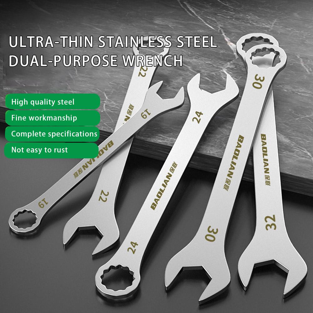 Ultra-thin Wrench Large Open-end Wrench Plum Dual-purpose Wrench Wholesale 4-27MM Cross-border Thin Section Dual-purpose
Ultra-thin Wrench Large Open-end Wrench Plum Dual-purpose Wrench Wholesale 4-27MM Cross-border Thin Section Dual-purpose