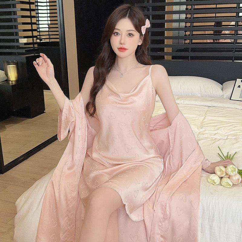New satin dark pattern long-sleeved pajamas ice silk sexy nightgown women s summer swing collar two-piece set home M【 40-50kg 】
New satin dark pattern long-sleeved pajamas ice silk sexy nightgown women s summer swing collar two-piece set home M【 40-50kg 】