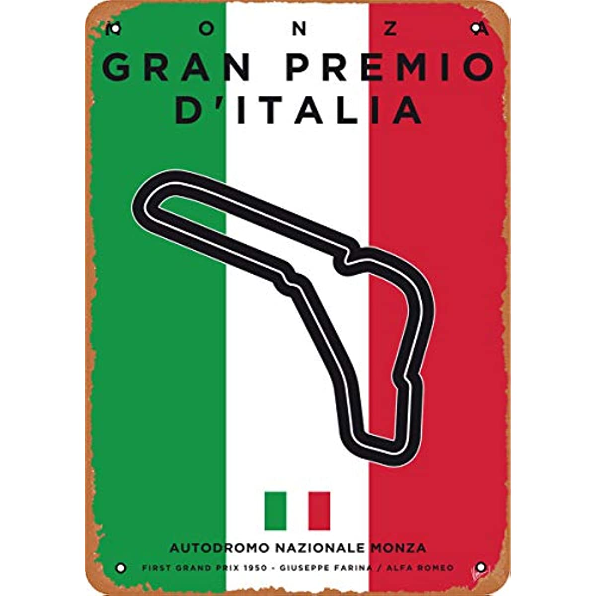For Vintage Look Metal Sign - My F1 Racetrack Posters My F1 Monza Race Track - 8 X12 Tin Plate Wall Decor 20x30cm(7.8x11.8inch)
For Vintage Look Metal Sign - My F1 Racetrack Posters My F1 Monza Race Track - 8 X12 Tin Plate Wall Decor 20x30cm(7.8x11.8inch)