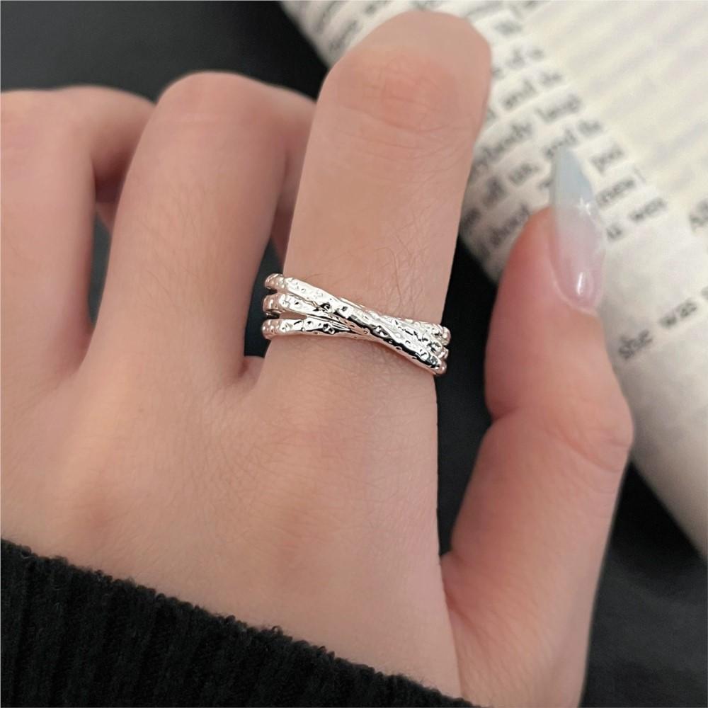 PANJBJ 925 Silver Three Layer Ring for Women Texture Line Minimalist Overlapping Personality Adjustable Jewelry Gift Dropship
PANJBJ 925 Silver Three Layer Ring for Women Texture Line Minimalist Overlapping Personality Adjustable Jewelry Gift Dropship