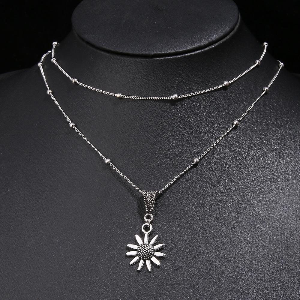 Богемная женская мода, простая ретро-индивидуальная подвеска в виде подсолнуха, многослойное ожерелье-цепочка на ключицы серебряный
Богемная женская мода, простая ретро-индивидуальная подвеска в виде подсолнуха, многослойное ожерелье-цепочка на ключицы серебряный