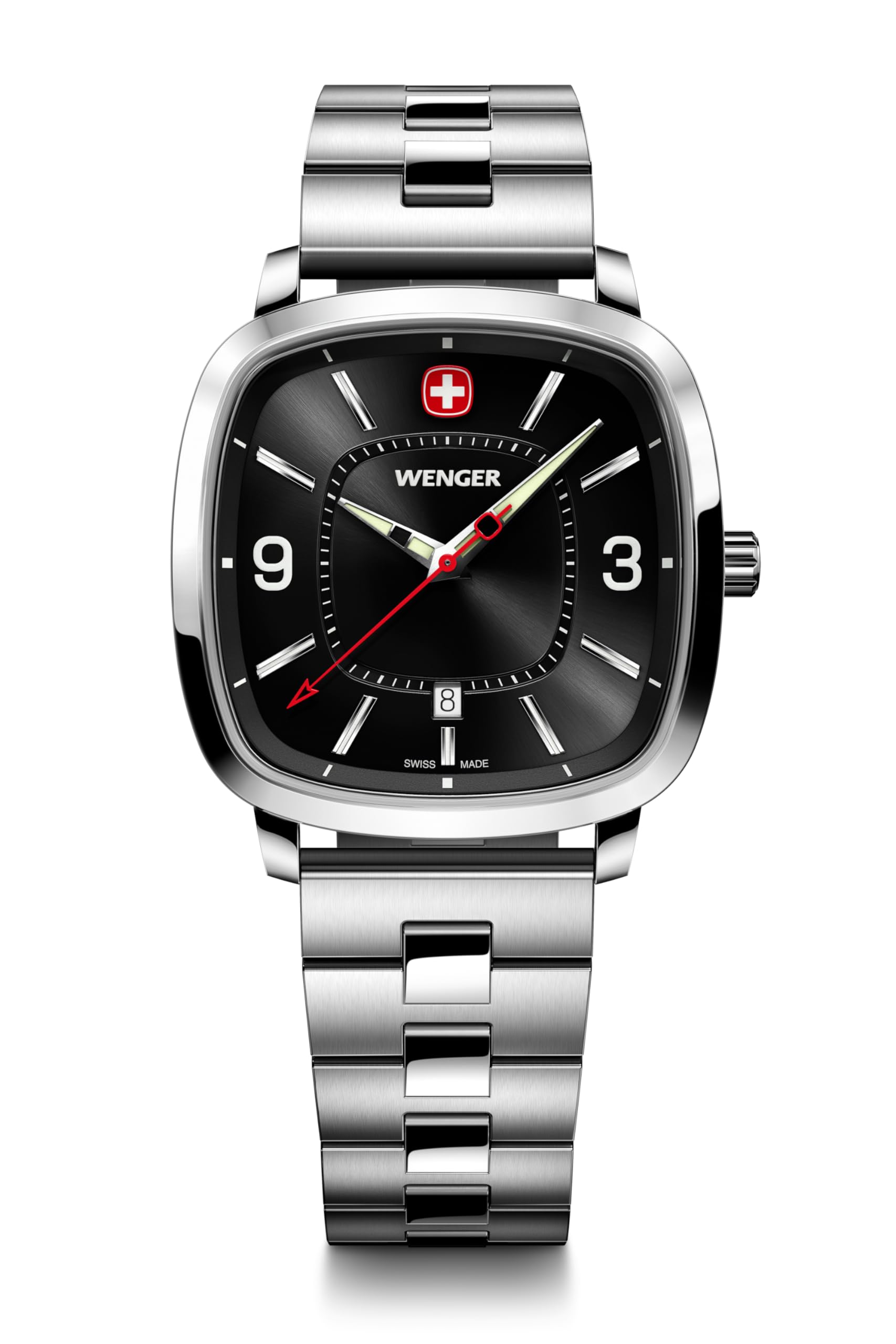 WENGER VINTAGE SPORT Watch Stainless Steel Case Black Dial Silver Stainless Steel Bracelet Quartz 50m Water Resistant Gift Analog Men s (316L)
WENGER VINTAGE SPORT Watch Stainless Steel Case Black Dial Silver Stainless Steel Bracelet Quartz 50m Water Resistant Gift Analog Men s (316L)