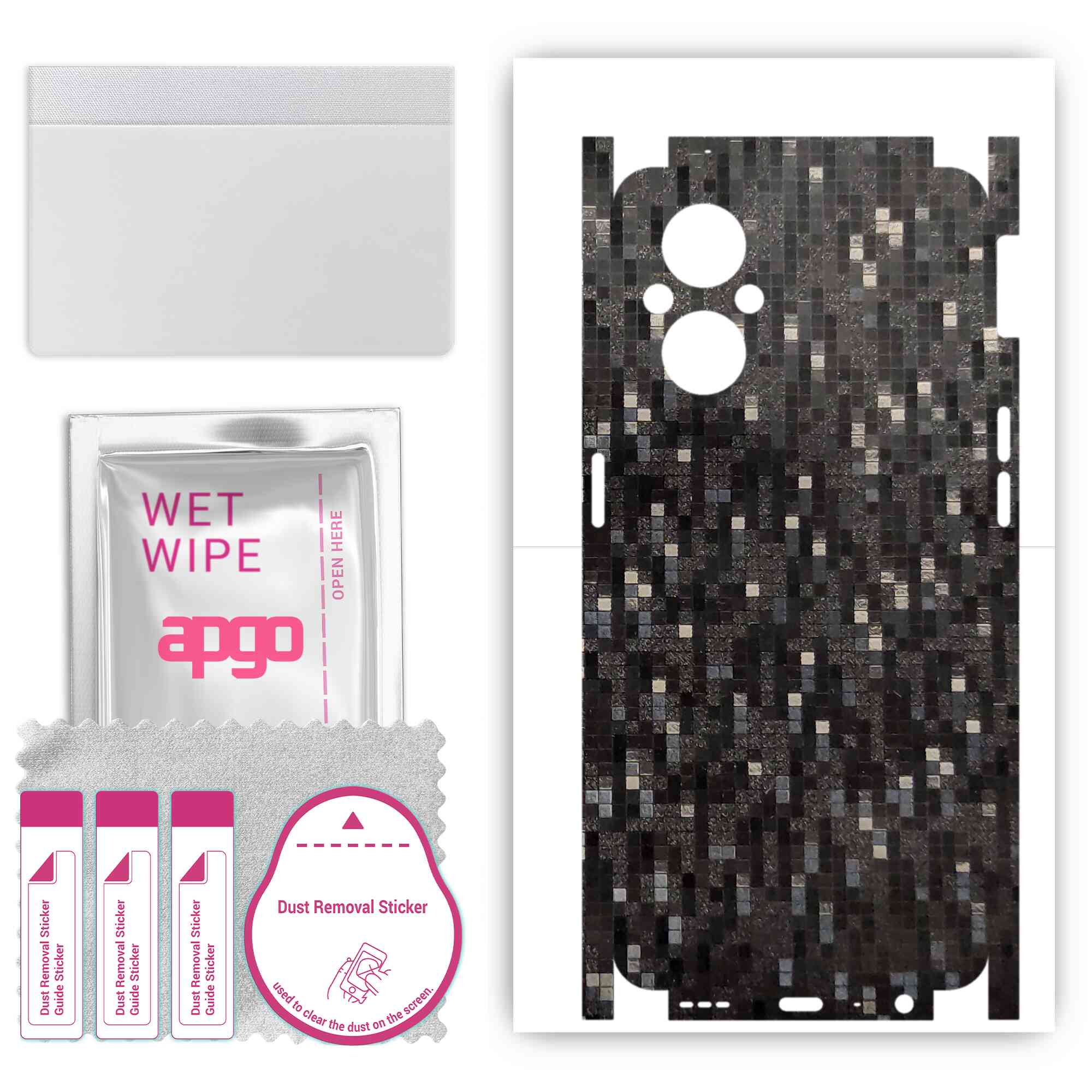 apgo Protective Skin Sticker for the back+sides compatible with Oppo F21 Pro 5G, Full Wrap Film, Foil, Vinyl - Pattern Carbon Black Pixel
apgo Protective Skin Sticker for the back+sides compatible with Oppo F21 Pro 5G, Full Wrap Film, Foil, Vinyl - Pattern Carbon Black Pixel