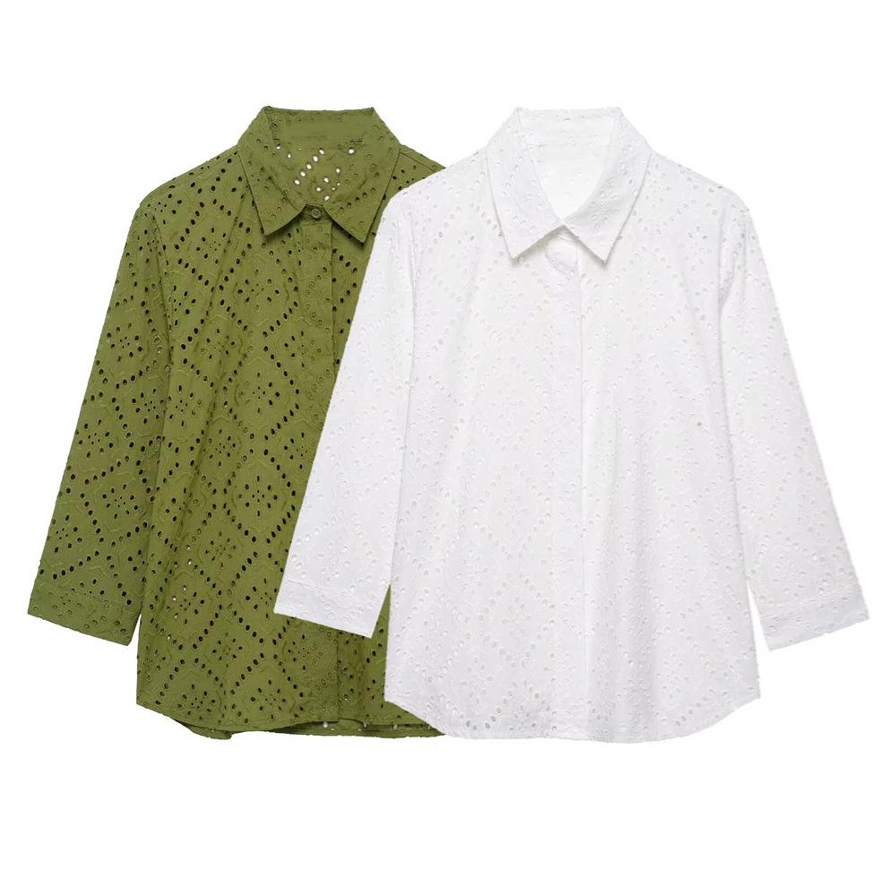 2025 Spring/Summer Women s Embroidered Loose-Fit Shirt with Turn-Down Collar Large
2025 Spring/Summer Women s Embroidered Loose-Fit Shirt with Turn-Down Collar Large