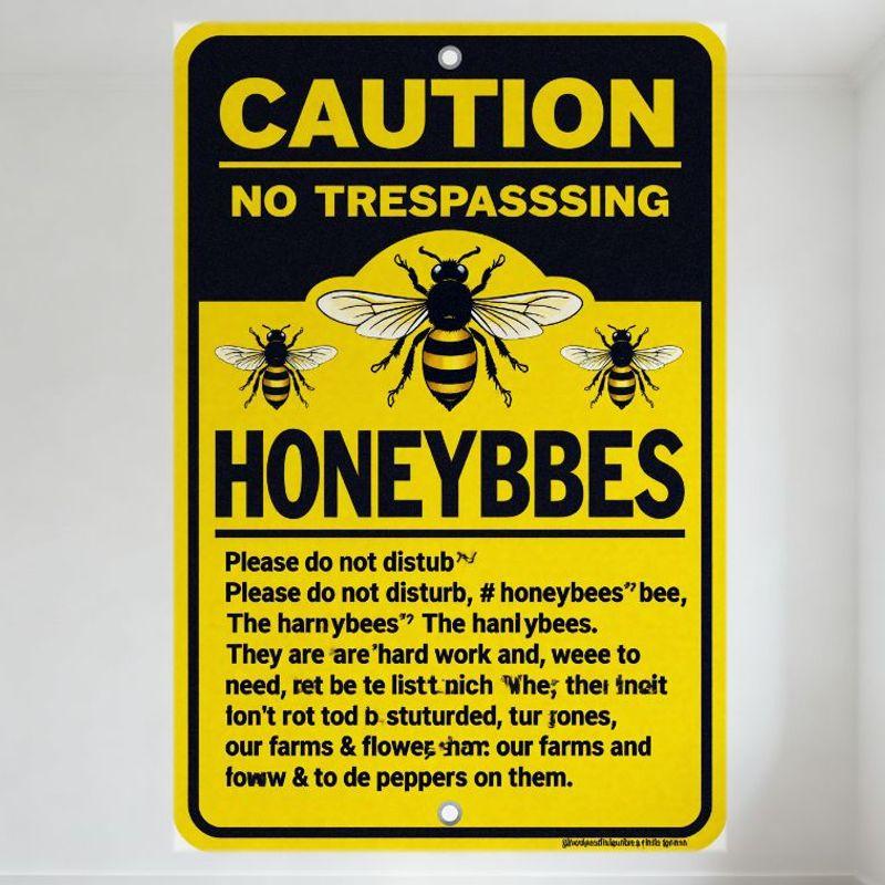 CAUTION NO TRESPASSING Honeybees Metal Tin Sign, Vintage Warning Sign with Bee Illustrations for Farm Garden, Decorative Tin Pla 20x30cm(7.8x11.8inch)
CAUTION NO TRESPASSING Honeybees Metal Tin Sign, Vintage Warning Sign with Bee Illustrations for Farm Garden, Decorative Tin Pla 20x30cm(7.8x11.8inch)