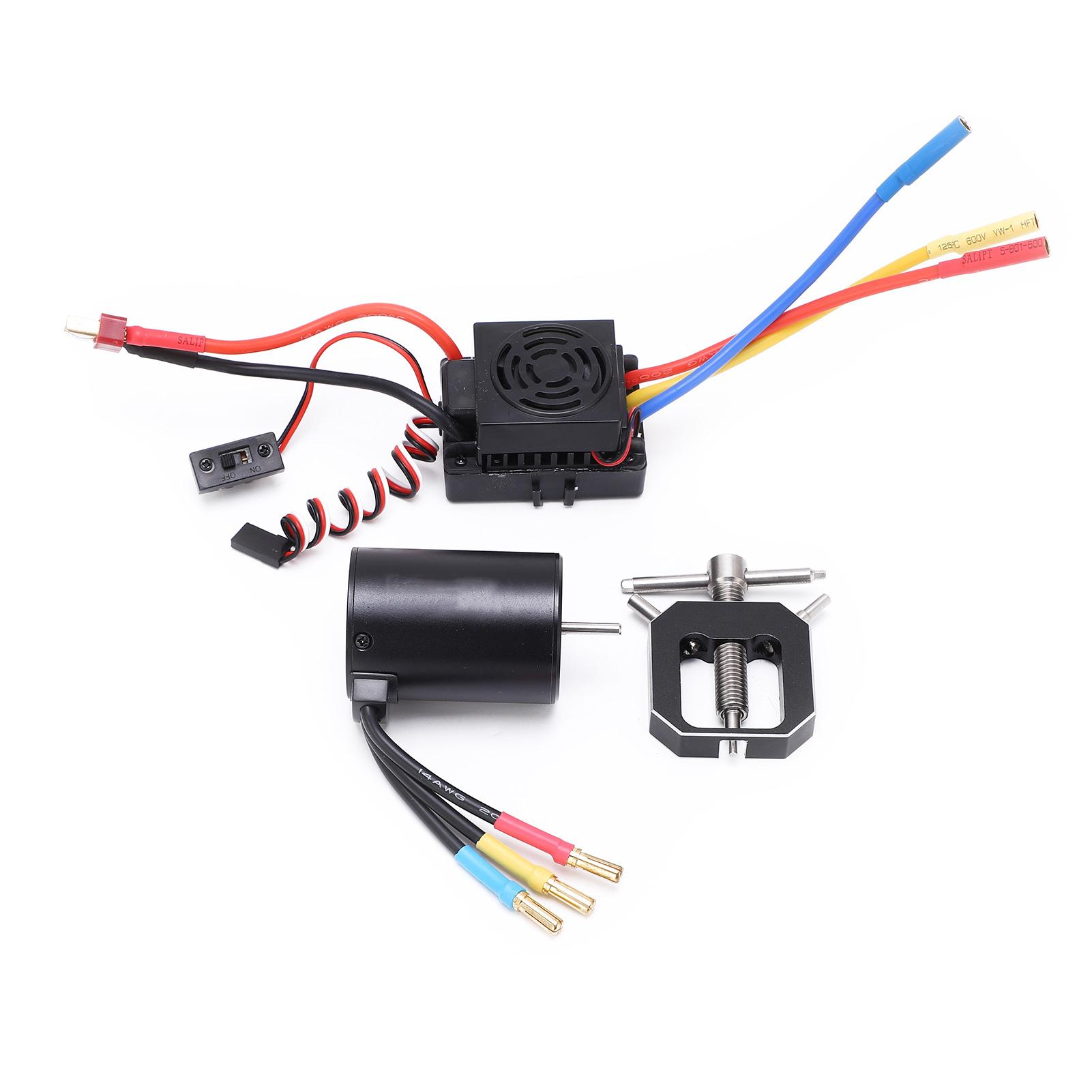 3650 3900KV Waterproof Brushless Motor with 60A ESC Motor Pinion Gear Puller Remover Combo Set for 1/10 1/8 RC Car
3650 3900KV Waterproof Brushless Motor with 60A ESC Motor Pinion Gear Puller Remover Combo Set for 1/10 1/8 RC Car