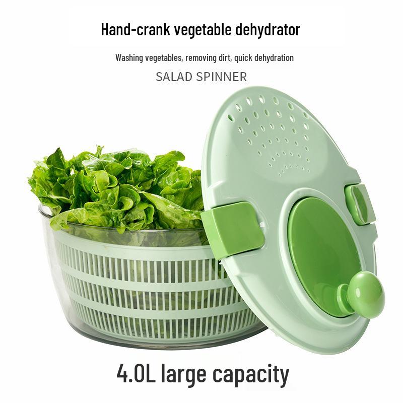 Manual Salad Spinner and Dehydrator for Fruits and Vegetables - Plastic Draining Wash Basin for Kitchen Use Crank Dehydrator
Manual Salad Spinner and Dehydrator for Fruits and Vegetables - Plastic Draining Wash Basin for Kitchen Use Crank Dehydrator