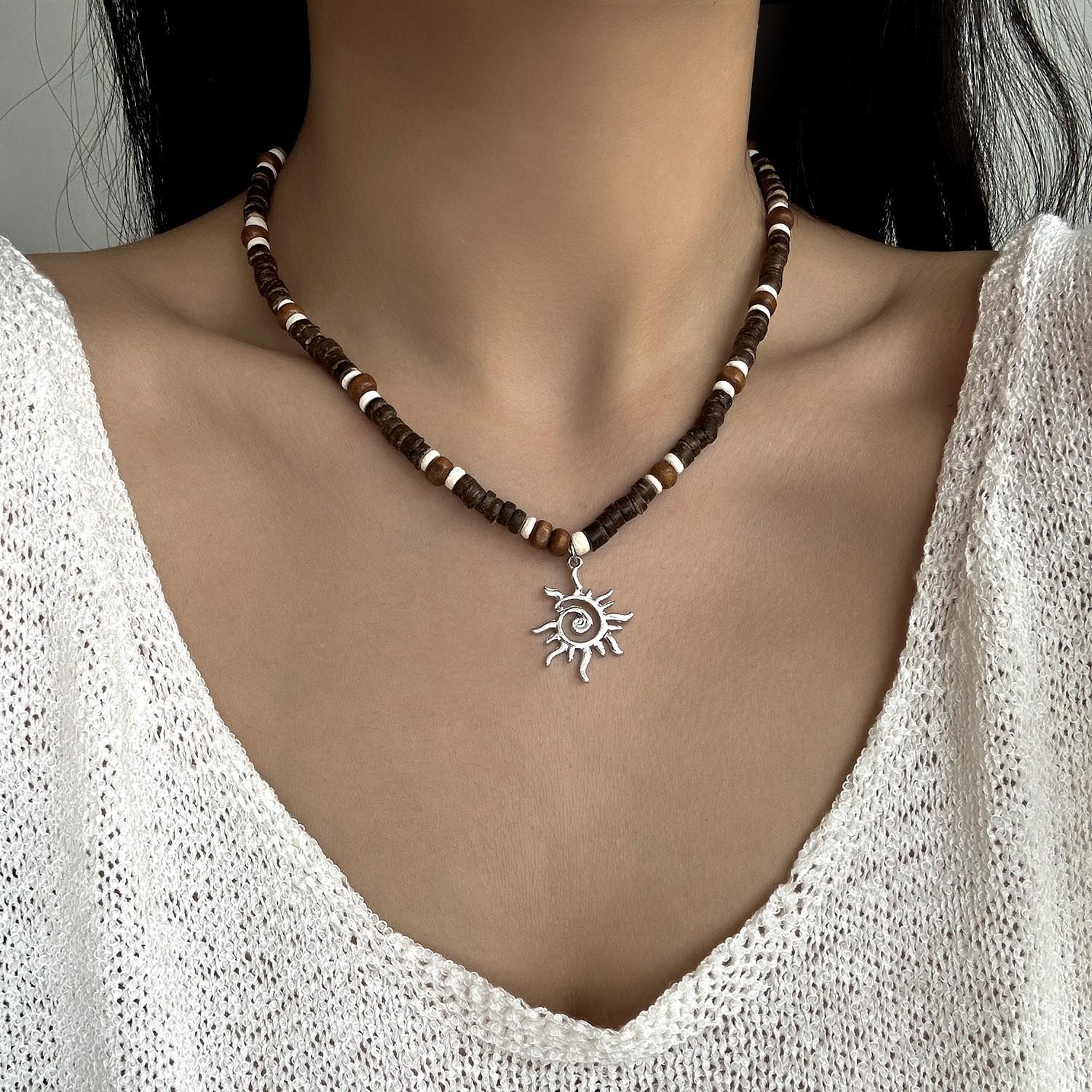 Bohemian Coconut Shell Wooden Beaded Necklace For Women Men Vintage Tribal Sun Pendant Choker Beach Party Holiday Charm Jewelry
Bohemian Coconut Shell Wooden Beaded Necklace For Women Men Vintage Tribal Sun Pendant Choker Beach Party Holiday Charm Jewelry