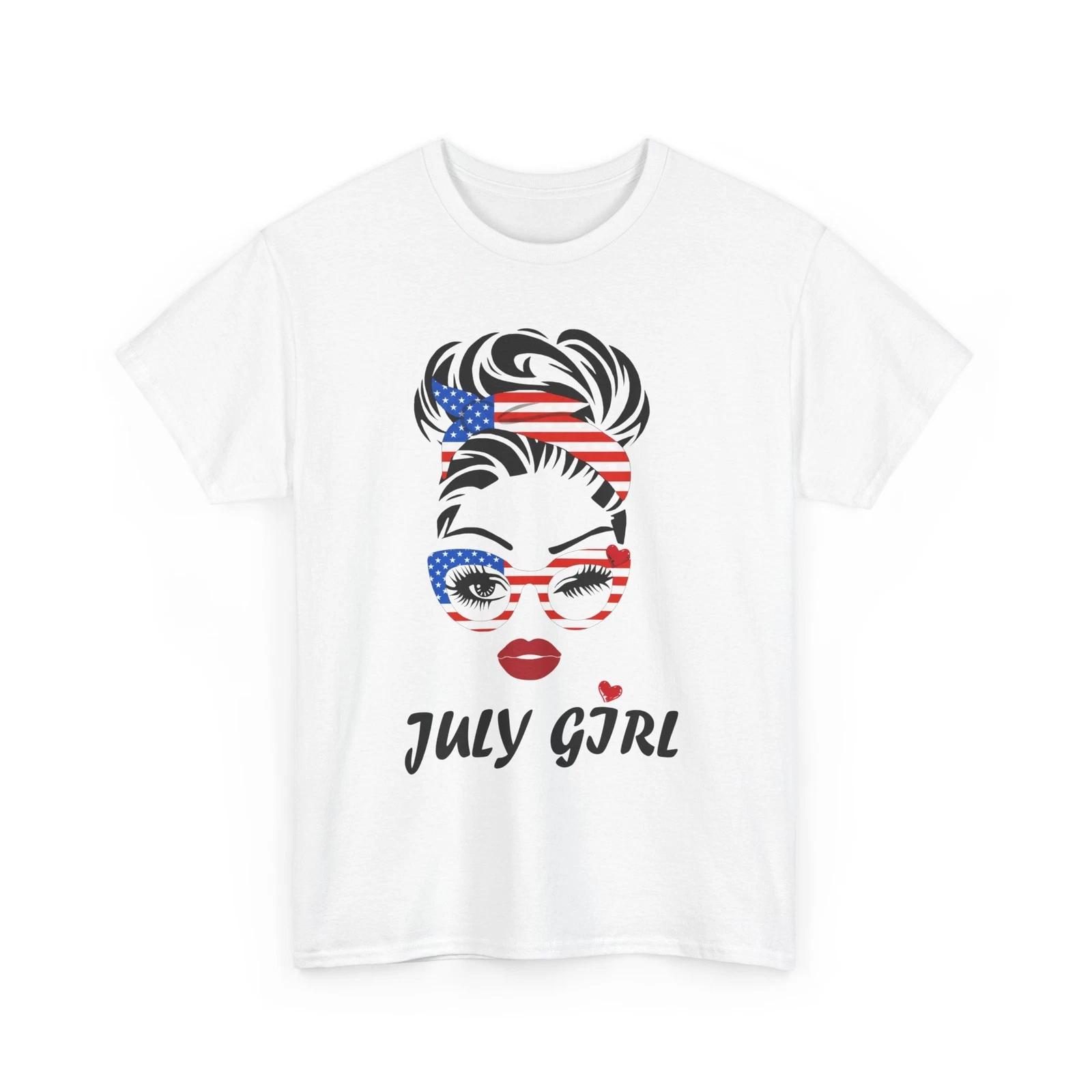 July Girl T shirt, Fourth of July Celebration Messy Bun Woman T shirt S
July Girl T shirt, Fourth of July Celebration Messy Bun Woman T shirt S