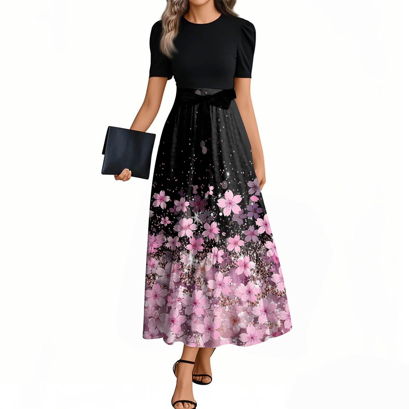 Женские модные повседневные платья с поясом, короткими рукавами и круглым вырезом, с принтом, элегантные, темпераментные M
Женские модные повседневные платья с поясом, короткими рукавами и круглым вырезом, с принтом, элегантные, темпераментные M