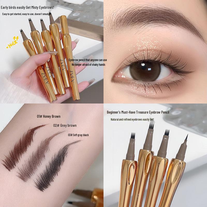 ZVEV Wild Four-Fork Eyebrow Pencil: Waterproof, Sweatproof, Long-Lasting, Non-Smudging. 1g
ZVEV Wild Four-Fork Eyebrow Pencil: Waterproof, Sweatproof, Long-Lasting, Non-Smudging. 1g