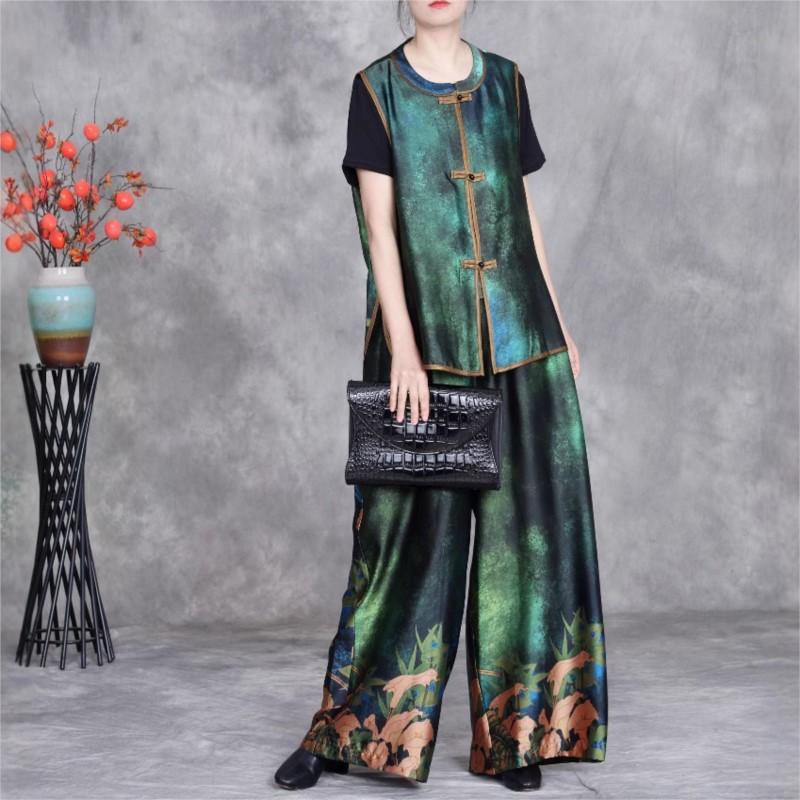 Johnature Women Chinese Style Two-piece Set Vintage Casual Women Sets One Size зелений
Johnature Women Chinese Style Two-piece Set Vintage Casual Women Sets One Size зелений