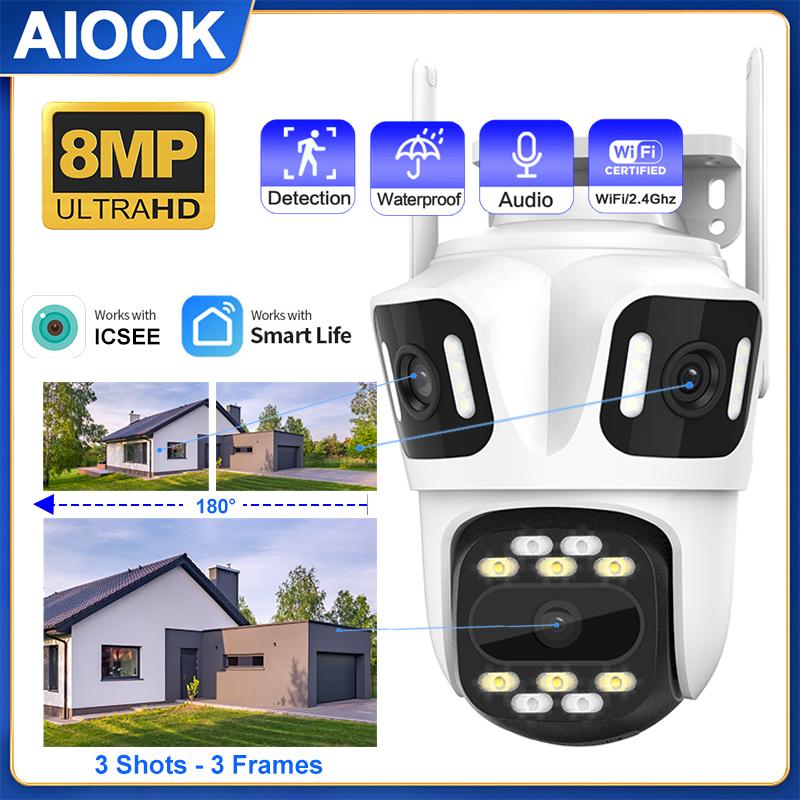 AIOOK ICSEE Wi-Fi камера безопасности HD 8MP 4K 180° широкоугольная полноцветная камера ночного видения IP66 водонепроницаемая двусторонняя аудиодомофонная видеокамера видеонаблюдения PTZ
AIOOK ICSEE Wi-Fi камера безопасности HD 8MP 4K 180° широкоугольная полноцветная камера ночного видения IP66 водонепроницаемая двусторонняя аудиодомофонная видеокамера видеонаблюдения PTZ
