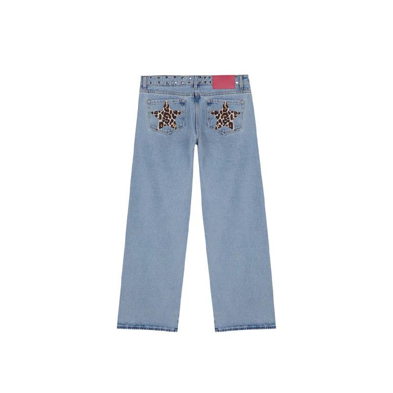 Euro-American Leopard Star Rivet Deconstructed Y2K Wide-Leg Jeans for Women Extra Large
Euro-American Leopard Star Rivet Deconstructed Y2K Wide-Leg Jeans for Women Extra Large