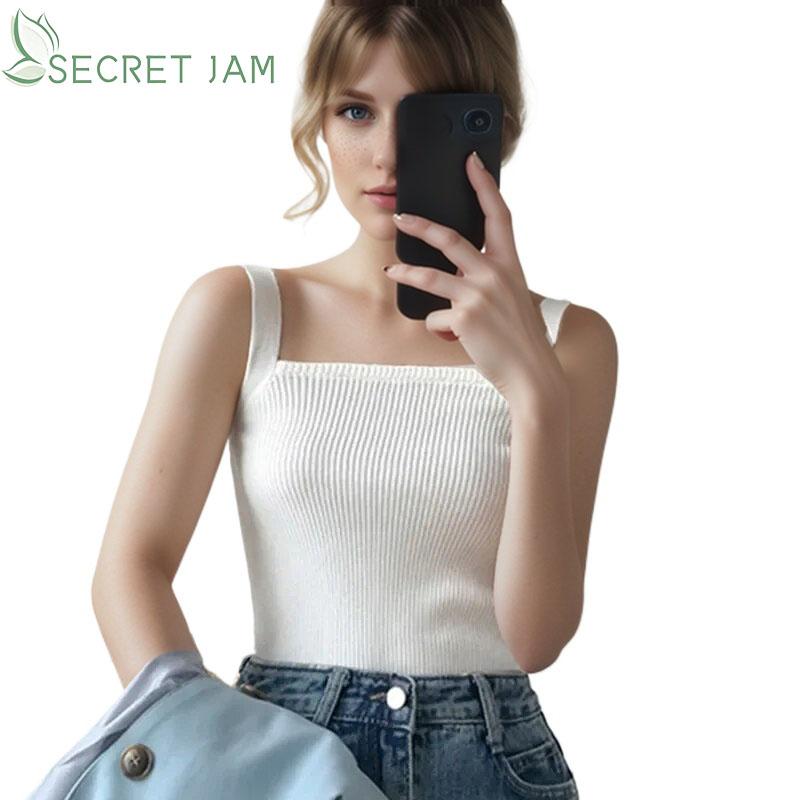 Secret Jam, женские укороченные топы с ремешками, повседневные майки без рукавов, простые майки, квадратный пуловер без рукавов, вязаные топы на бретелях, летние
Secret Jam, женские укороченные топы с ремешками, повседневные майки без рукавов, простые майки, квадратный пуловер без рукавов, вязаные топы на бретелях, летние