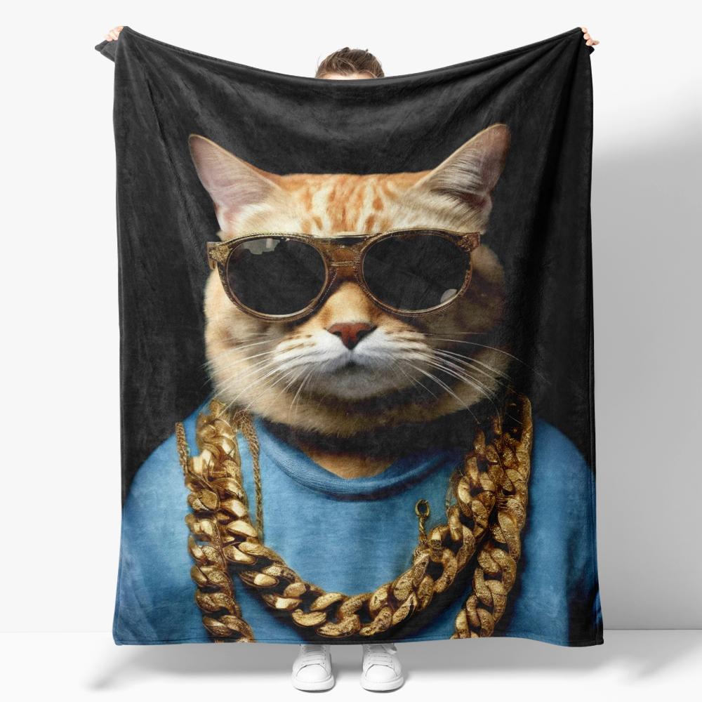 Cat sunglasses gangster Throw Blanket Punk Cat Blankets Soft Warm Flannel Blanket Bedding for Bed Living room Home Sofa 75x90cm
Cat sunglasses gangster Throw Blanket Punk Cat Blankets Soft Warm Flannel Blanket Bedding for Bed Living room Home Sofa 75x90cm