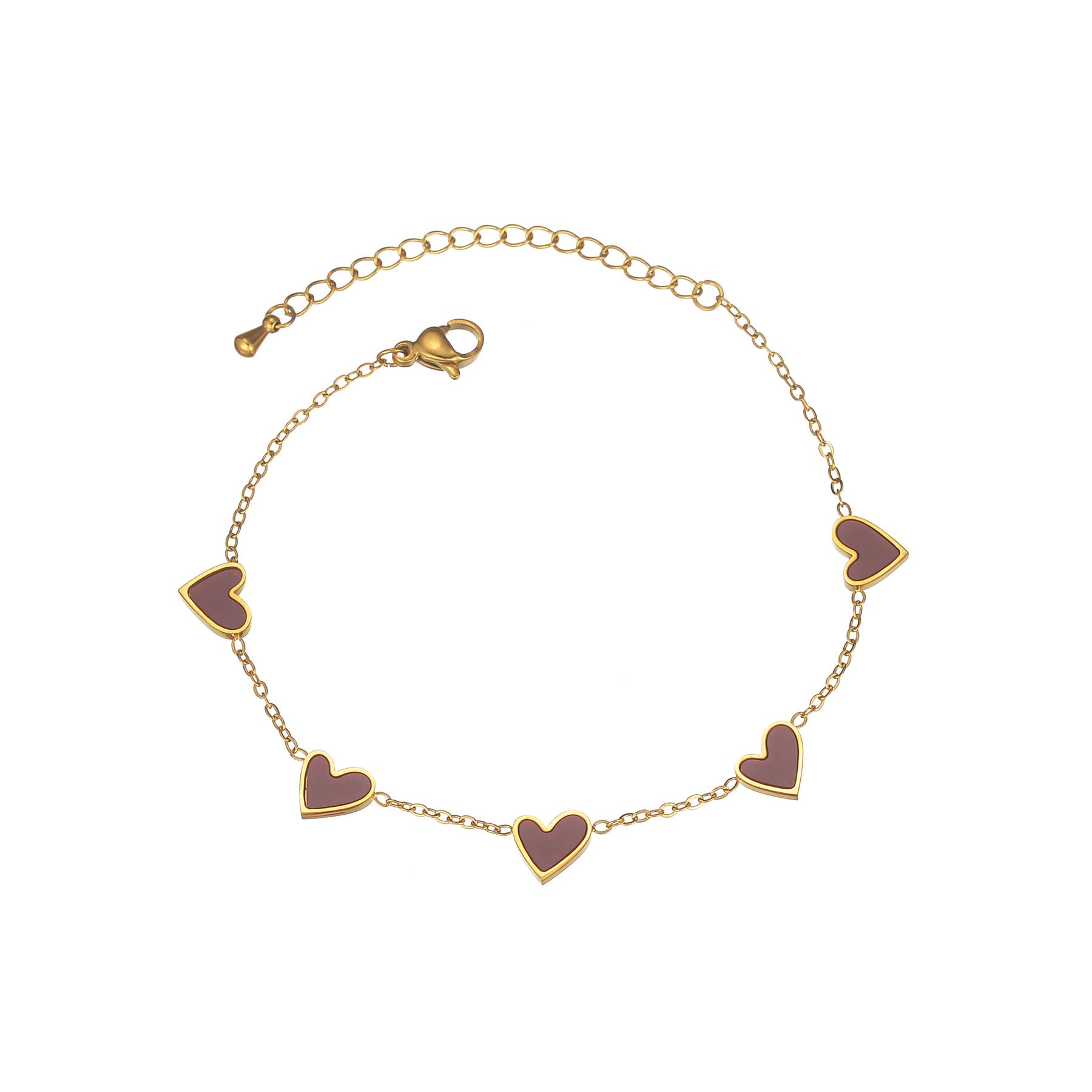 Atoztide Fashion Simple Oil Drop Heart Bracelet for Women Stainless Steel Trendy Five Hearts Gold Color Bracelet Jewelry Gifts червоний
Atoztide Fashion Simple Oil Drop Heart Bracelet for Women Stainless Steel Trendy Five Hearts Gold Color Bracelet Jewelry Gifts червоний