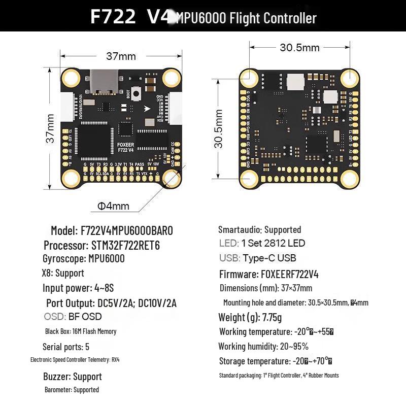 Контролер польоту FOXEER F722 V4 MPU6000
Контролер польоту FOXEER F722 V4 MPU6000