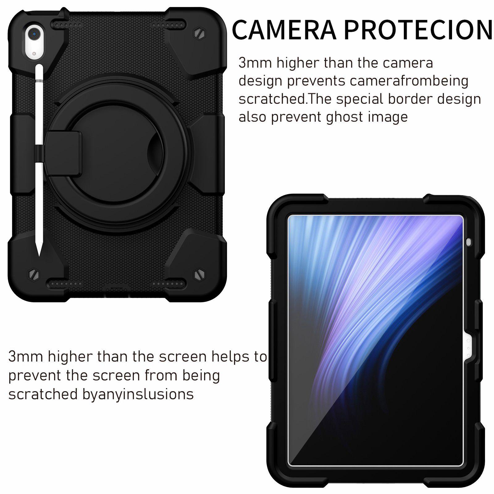 PC+Silicone Protective Case for iPad (2025)/10.9 (2022) Grip Ring Kickstand Design Tablet Drop-Proof Cover with Shoulder Strap Black
PC+Silicone Protective Case for iPad (2025)/10.9 (2022) Grip Ring Kickstand Design Tablet Drop-Proof Cover with Shoulder Strap Black