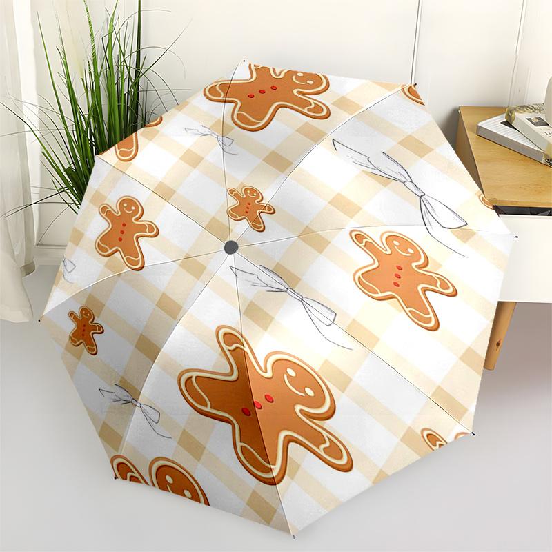 Gingerbread Man Themed Travel Umbrella 8 Ribs Automatic Opening and Closing, Portable Folding Design, Compact and Stylish Umbrella Suitable
Gingerbread Man Themed Travel Umbrella 8 Ribs Automatic Opening and Closing, Portable Folding Design, Compact and Stylish Umbrella Suitable