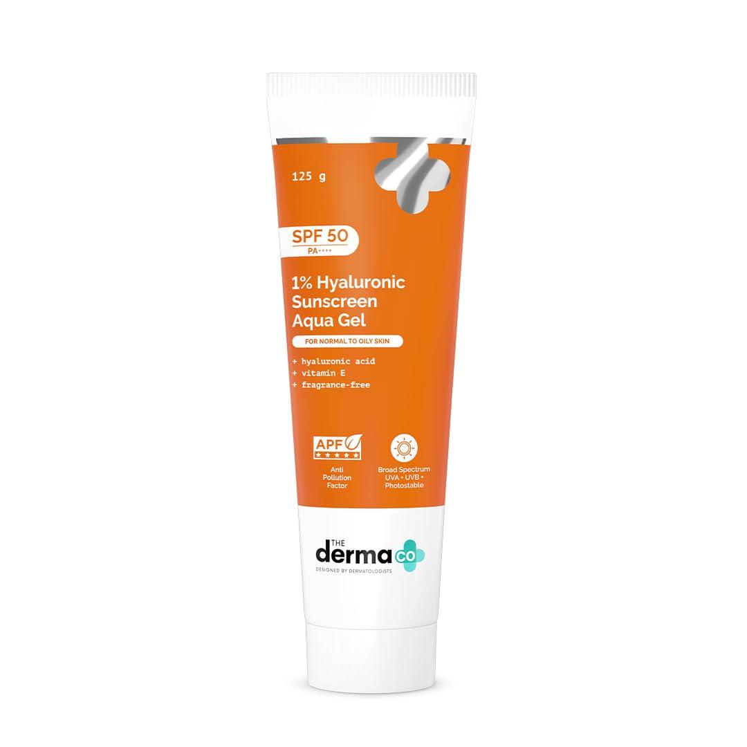 The Derma Co Hyaluronic Sunscreen Aqua Gel SPF 50 PA++++ Lightweight Hydrating No White Cast Daily Sun Protection 125 g
The Derma Co Hyaluronic Sunscreen Aqua Gel SPF 50 PA++++ Lightweight Hydrating No White Cast Daily Sun Protection 125 g