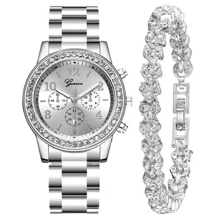 New Popular Diamond Steel Belt Quartz Watch With Diamond Simple Niche Fashion Trend Bracelet Set Women S Watch Bulk price
New Popular Diamond Steel Belt Quartz Watch With Diamond Simple Niche Fashion Trend Bracelet Set Women S Watch Bulk price