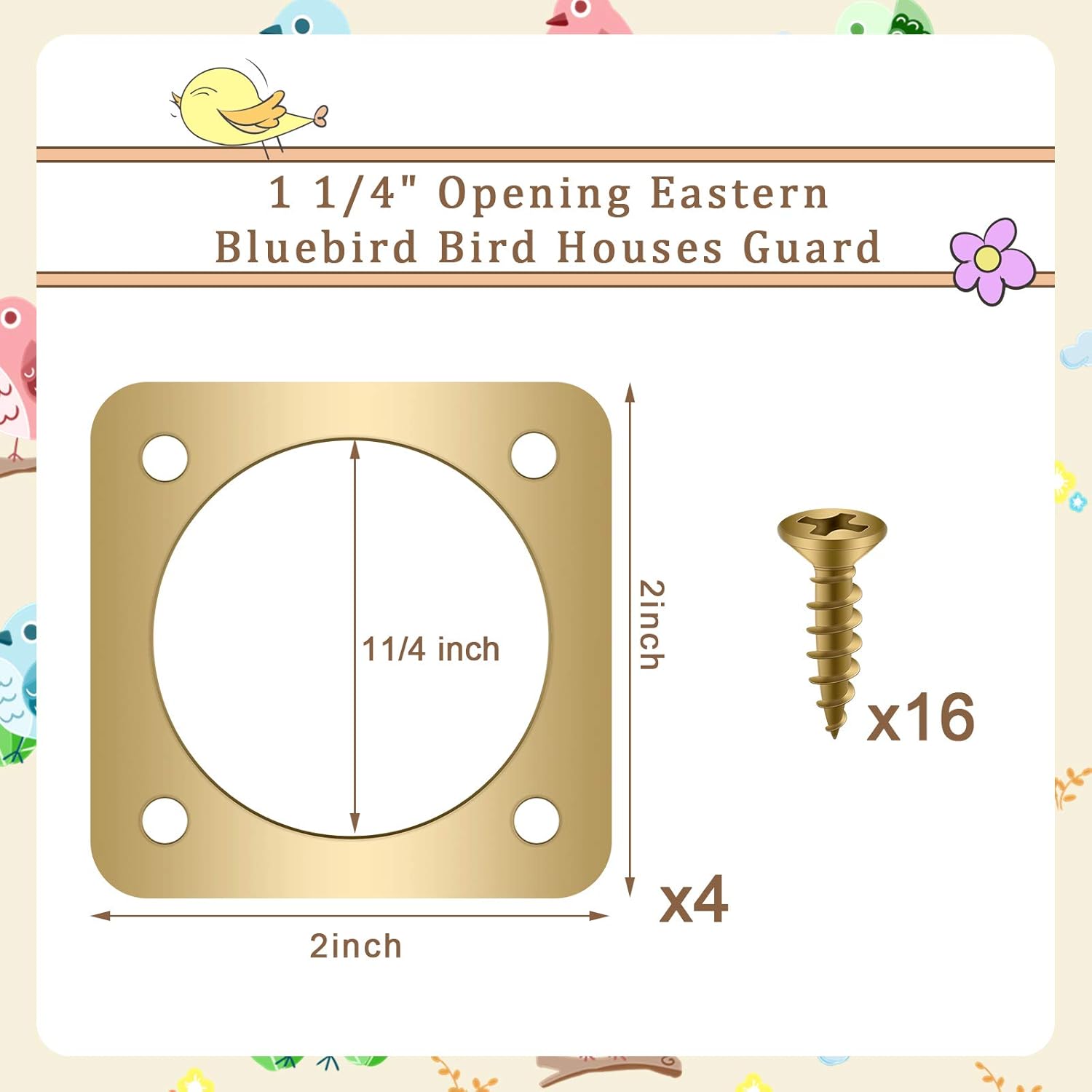 4 шт. Металлический защитник для скворечника с медным летком, Замена для скворечников для восточной лазурной птицы(Внутренний диаметр 1 1/4 дюйма) 1 1/4 Inch
4 шт. Металлический защитник для скворечника с медным летком, Замена для скворечников для восточной лазурной птицы(Внутренний диаметр 1 1/4 дюйма) 1 1/4 Inch