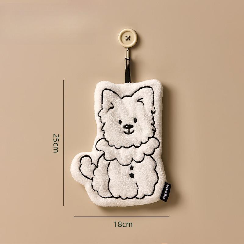 Cute Puppy Hand Towel Hanging Type Super Absorbent Quick Drying Kitchen Handkerchief Special Thick Coral Velvet Hand Towel
Cute Puppy Hand Towel Hanging Type Super Absorbent Quick Drying Kitchen Handkerchief Special Thick Coral Velvet Hand Towel