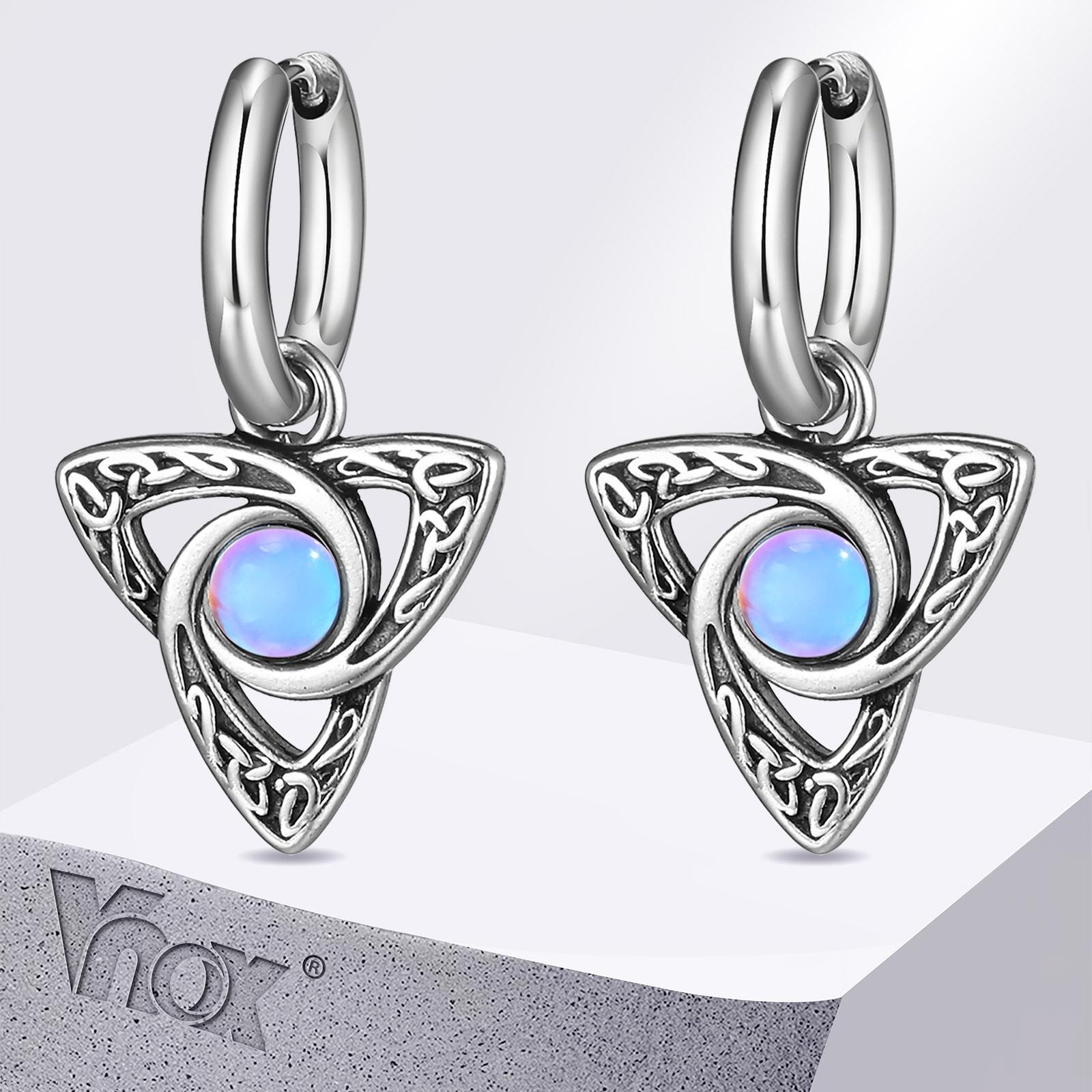 Vnox Unisex Geometric Triangle Earrings, Moon Stone Inlaid Hoop Earrings, Men Women Ear Jewelry
Vnox Unisex Geometric Triangle Earrings, Moon Stone Inlaid Hoop Earrings, Men Women Ear Jewelry