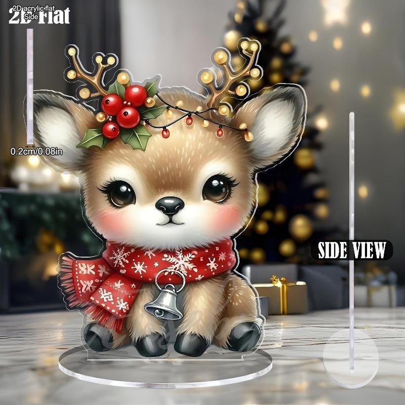 2D Flat Acrylic Christmas Deer Figurine Desktop Decoration, with Antlers & Red Scarf, Suitable for wall decoration, porch, room, villa, accents Home, 20*17CM
2D Flat Acrylic Christmas Deer Figurine Desktop Decoration, with Antlers & Red Scarf, Suitable for wall decoration, porch, room, villa, accents Home, 20*17CM