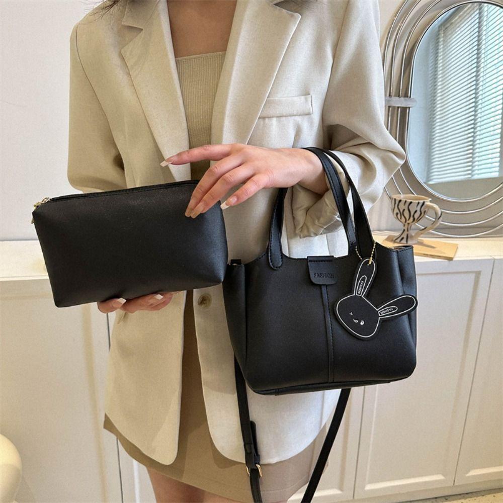 with Pendant Rabbit Shoulder Bag Solid Color Bucket Crossbody Bag Simple PU Leather Handbag Daily белый
with Pendant Rabbit Shoulder Bag Solid Color Bucket Crossbody Bag Simple PU Leather Handbag Daily белый