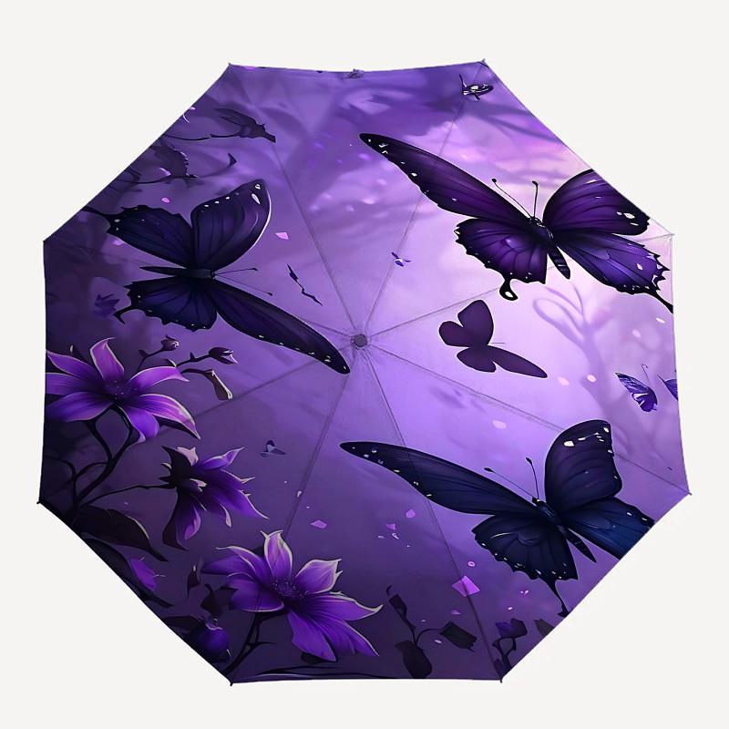 1pc butterfly purple umbrella with 8 iron ribs and a plastic handle, automatic opening and closing, and daily use.1066
1pc butterfly purple umbrella with 8 iron ribs and a plastic handle, automatic opening and closing, and daily use.1066