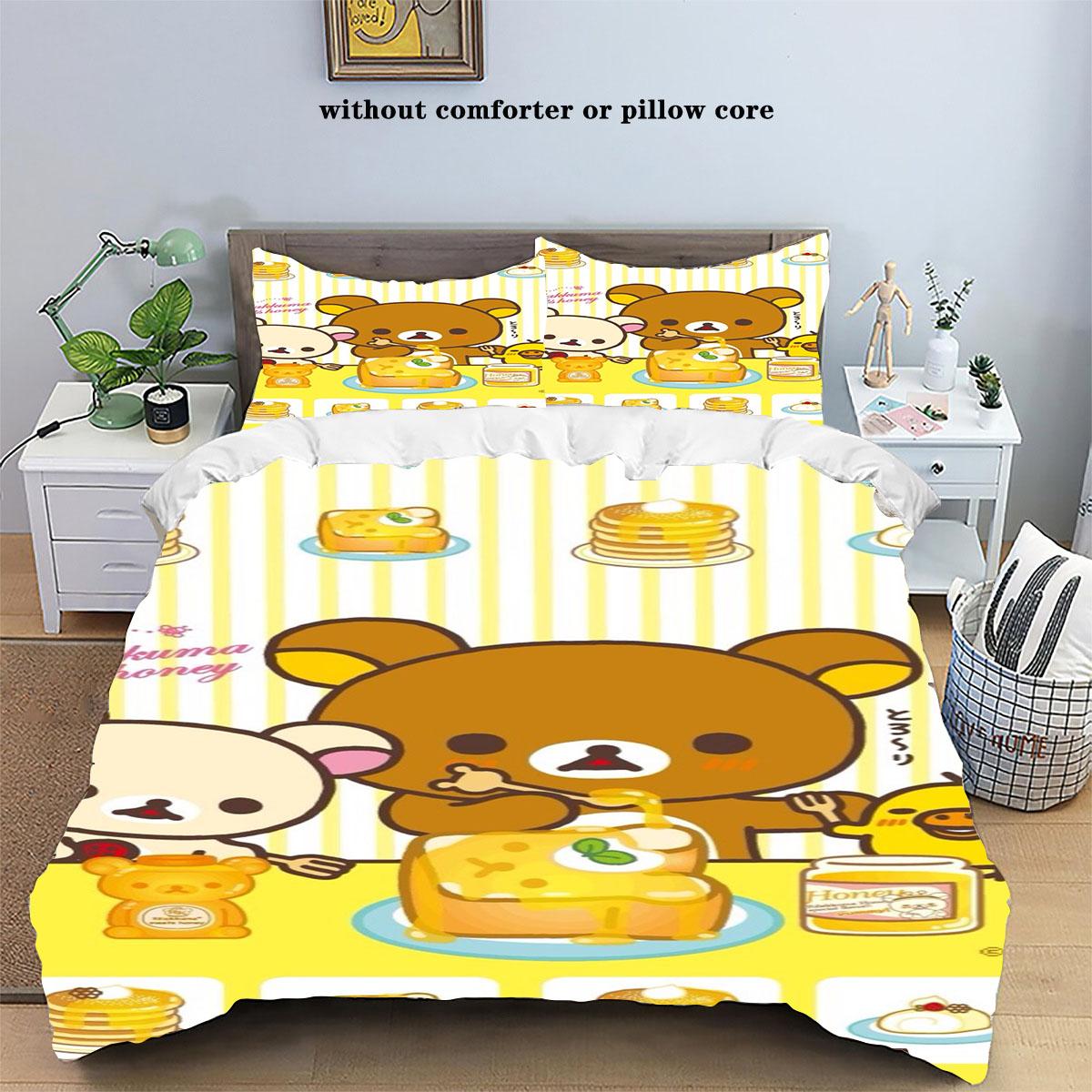Cartoon Rilakkumas Duvet Cover Set Kawaii Korilakkuma Quilt Cover Pillowcase Set Bear Bedding Set Full Queen King Size EU Twin 135x200cm
Cartoon Rilakkumas Duvet Cover Set Kawaii Korilakkuma Quilt Cover Pillowcase Set Bear Bedding Set Full Queen King Size EU Twin 135x200cm