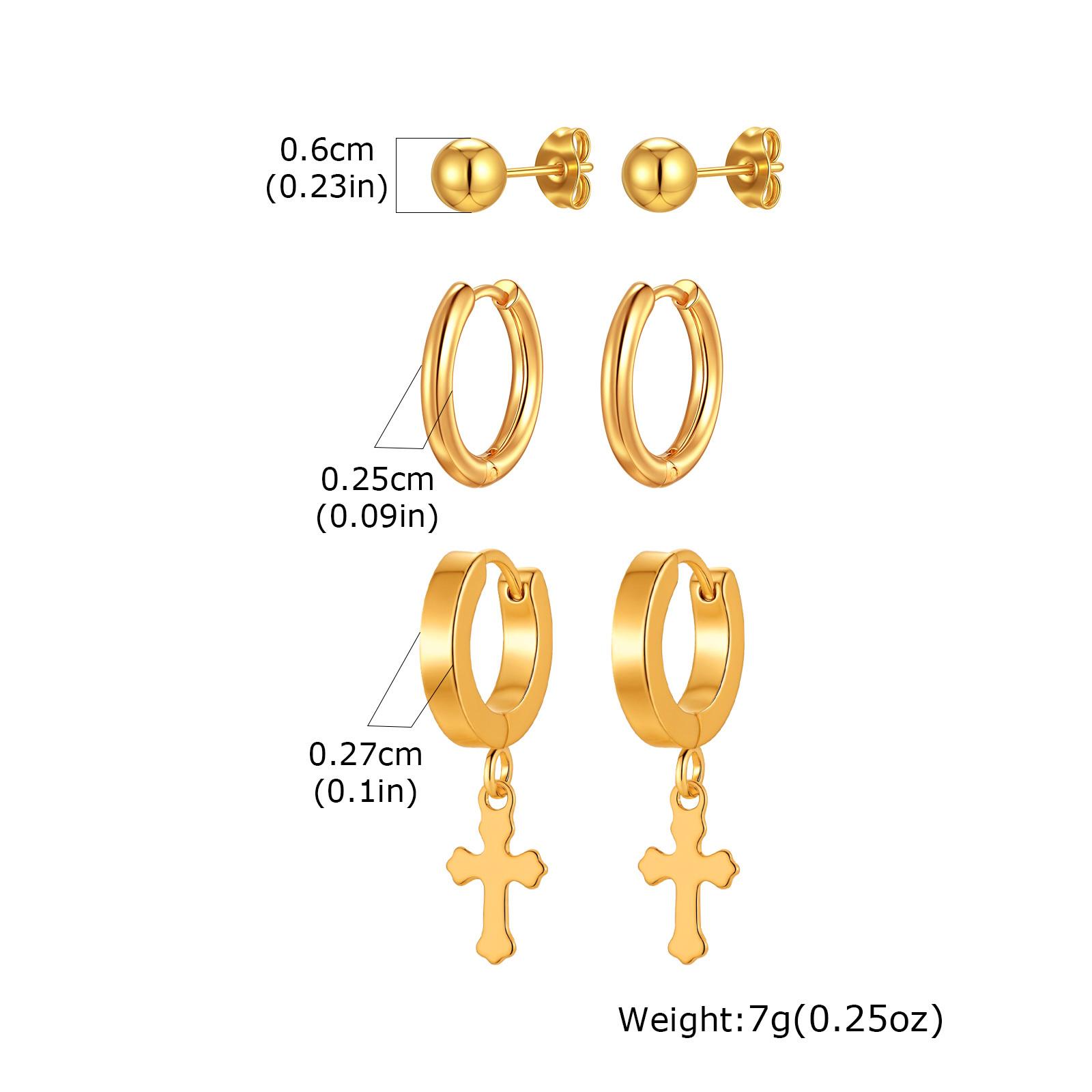 Vnox 6pcs/set Stainless Steel Stud Hoop Earrings Simple Classic 18K Gold Plated Earrings For Women Holiday Jewelry Set Wholesale
Vnox 6pcs/set Stainless Steel Stud Hoop Earrings Simple Classic 18K Gold Plated Earrings For Women Holiday Jewelry Set Wholesale