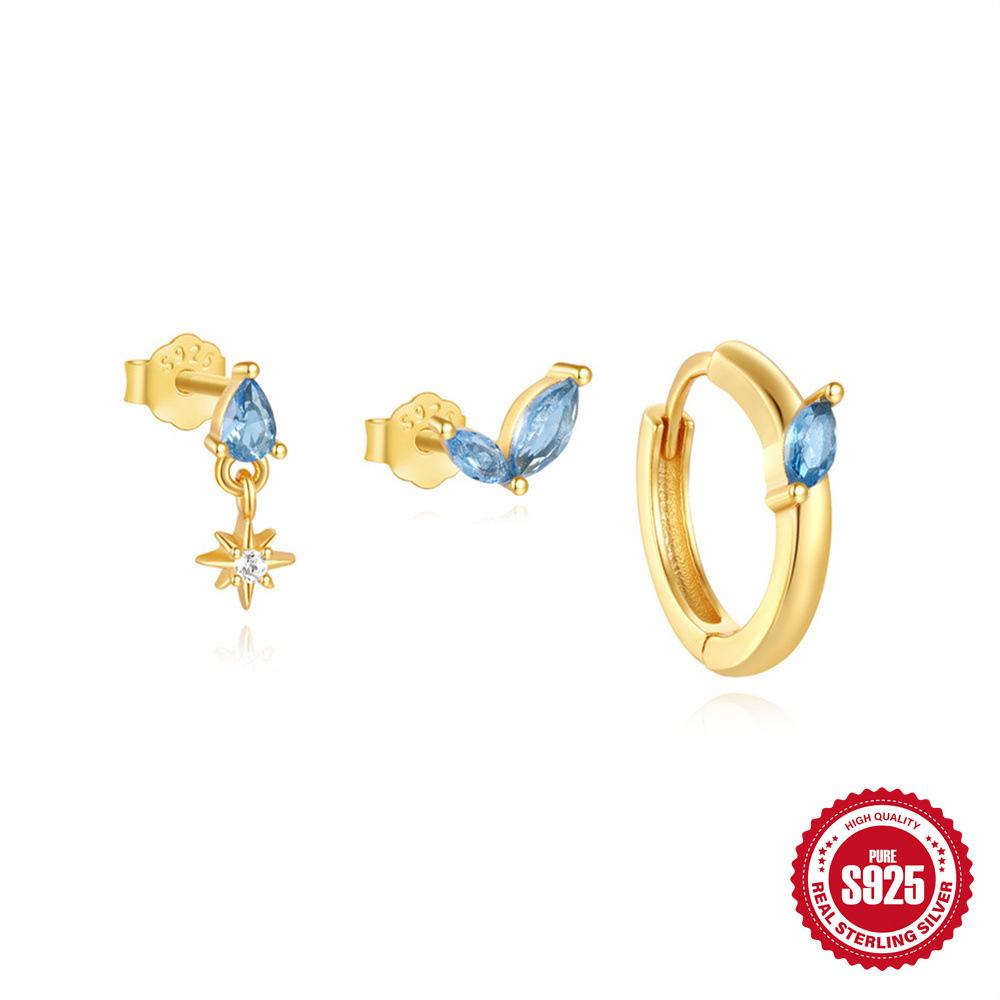 S925 Sterling Silver Geometric Zircon With Earrings Geometric Stud Earrings Premium Earrings Set 3-Piece Set 925 Silver
S925 Sterling Silver Geometric Zircon With Earrings Geometric Stud Earrings Premium Earrings Set 3-Piece Set 925 Silver