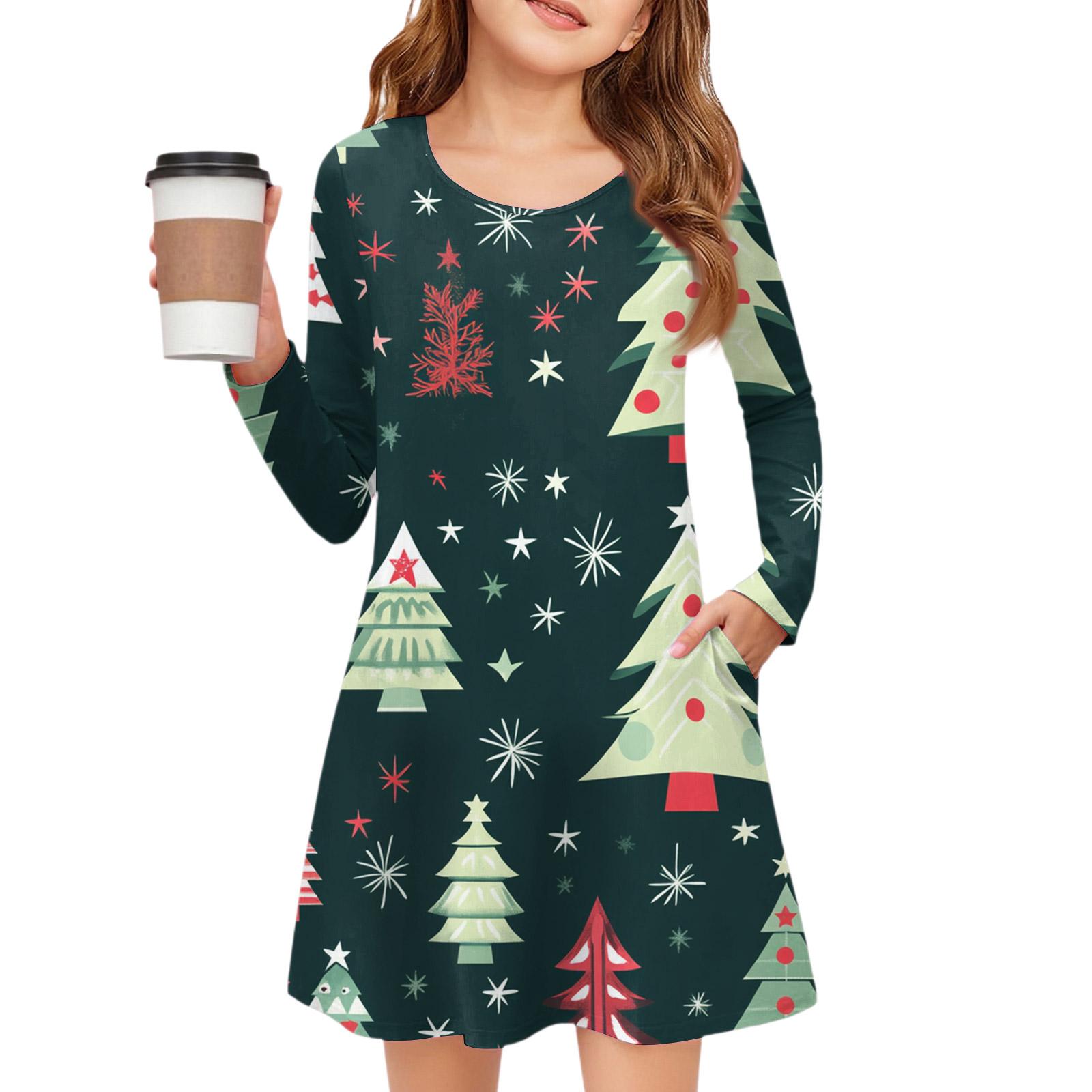 Рождественское платье с длинным рукавом для девочек - Платье с цветным карманом 130
Рождественское платье с длинным рукавом для девочек - Платье с цветным карманом 130