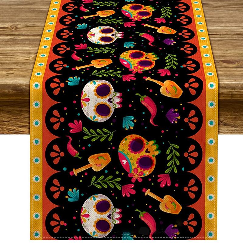 Halloween Table Runners Day of The Dead Party Tablecloth Party Ghost Accessories Floral Skull Ghost Horrible Dining Table Decor 33x183cm
Halloween Table Runners Day of The Dead Party Tablecloth Party Ghost Accessories Floral Skull Ghost Horrible Dining Table Decor 33x183cm